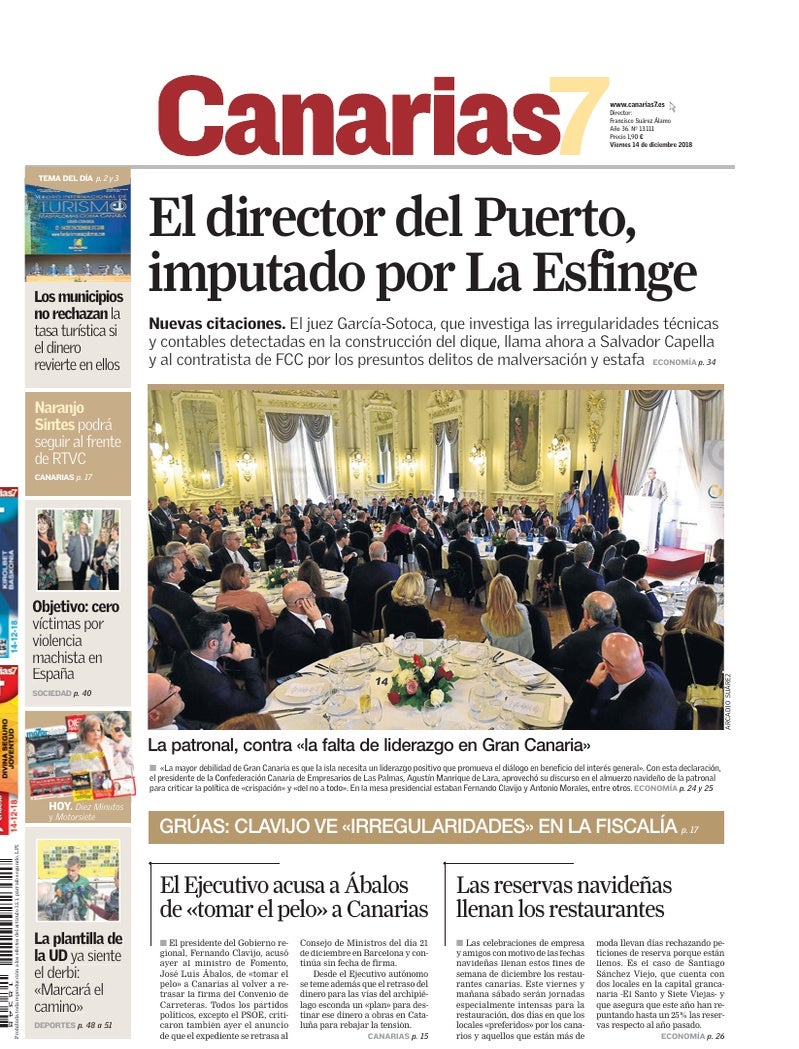 Portada Canarias7 14-12-2018