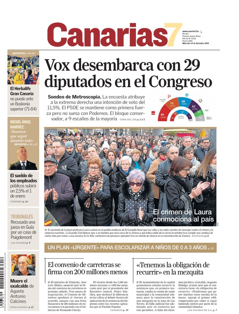 Portada Canarias7 19-12-2018