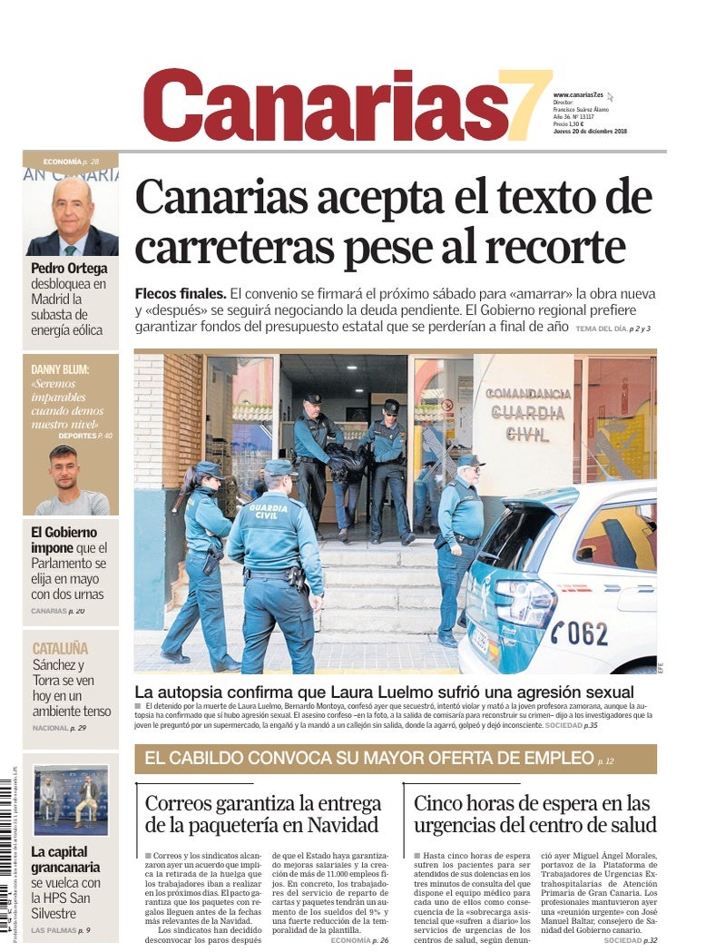 Portada Canarias7 20-12-2018