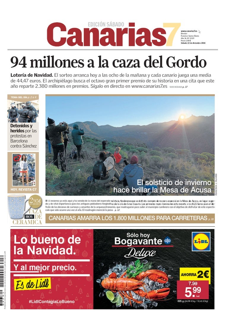 Portada Canarias7 22-12-2018