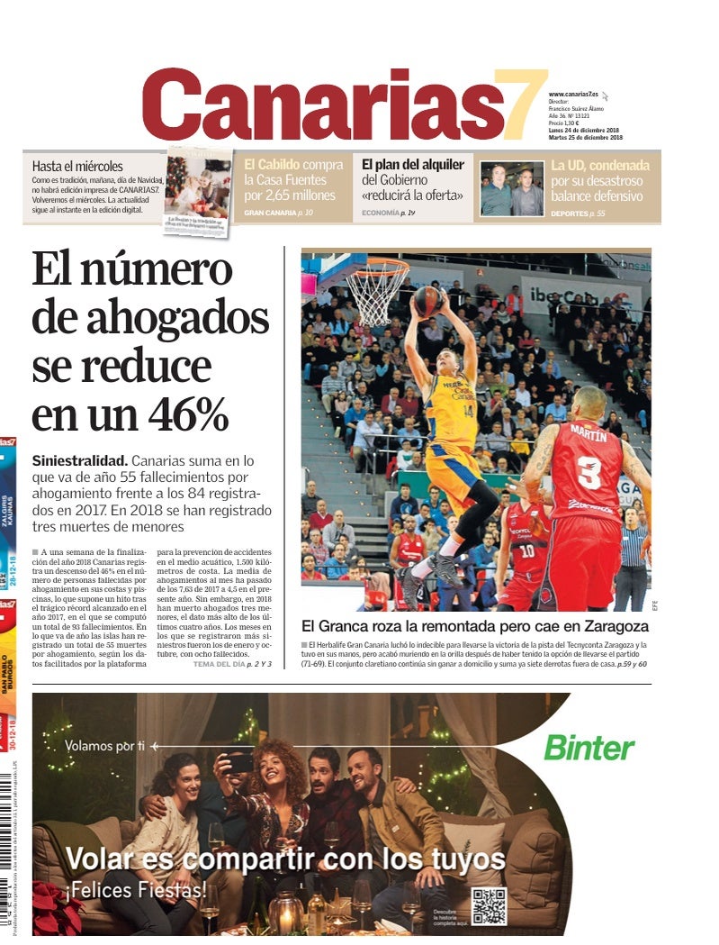 Portada Canarias7 24-12-2018