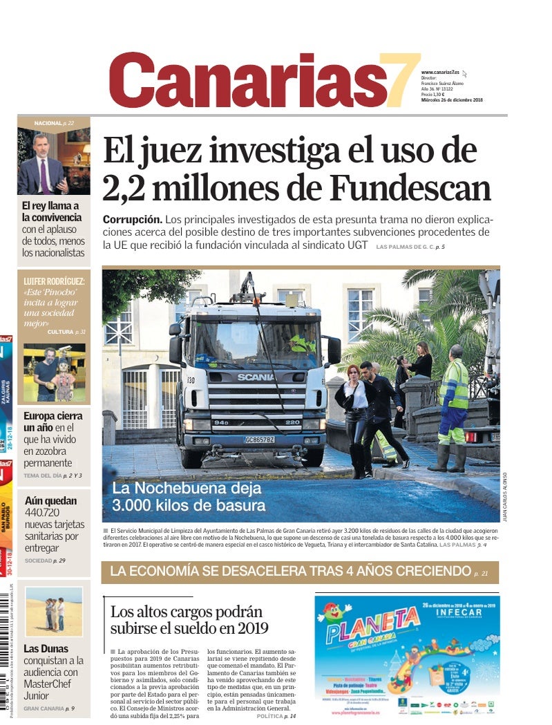 Portada Canarias7 26-12-2018