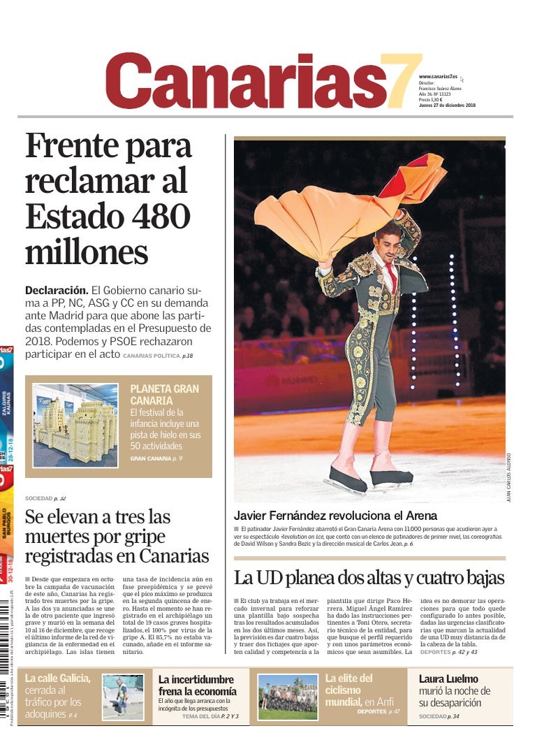 Portada Canarias7 27-12-2018