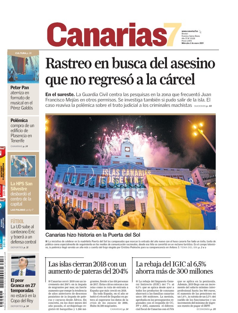 Portada Canarias7 02-01-2019