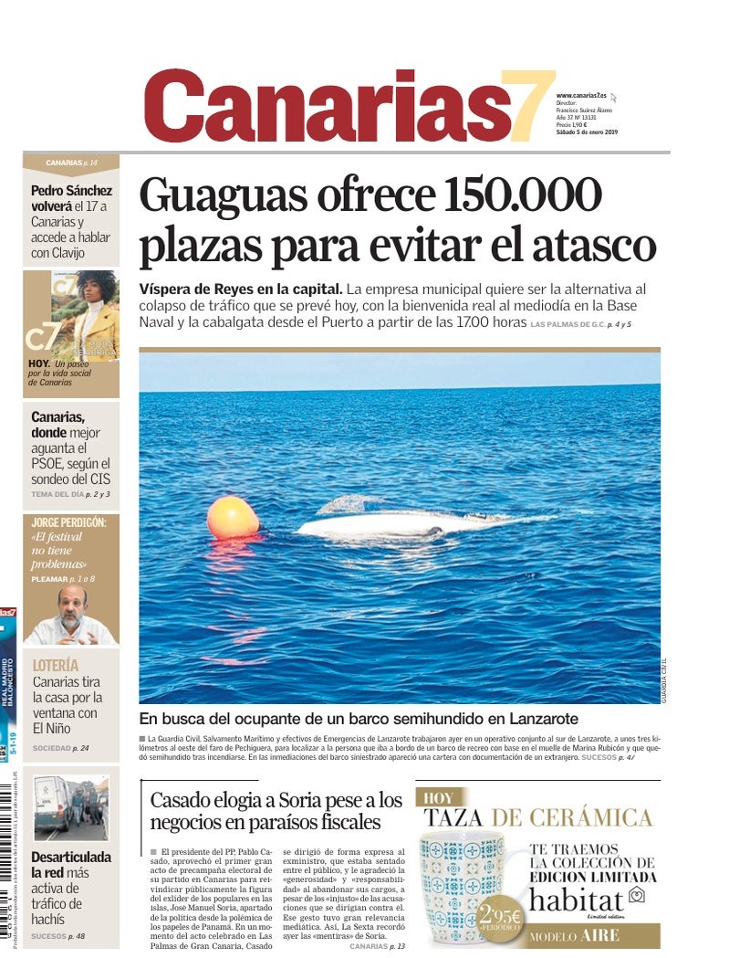 Portada Canarias7 05-01-2019