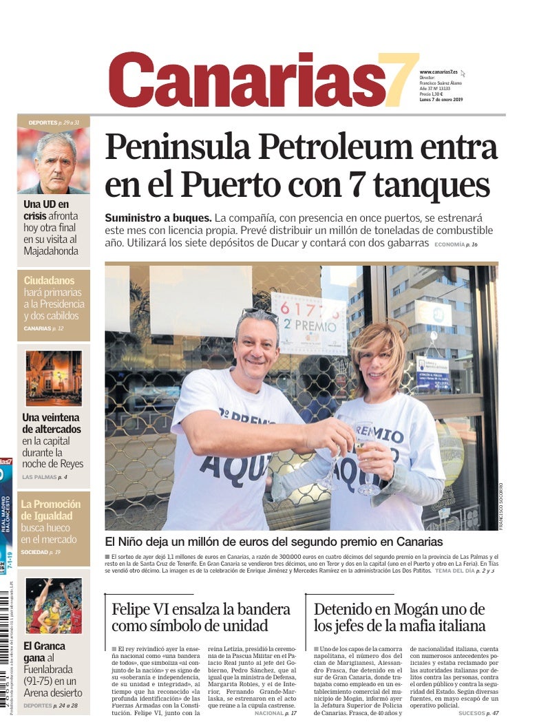 Portada Canarias7 07-01-2019