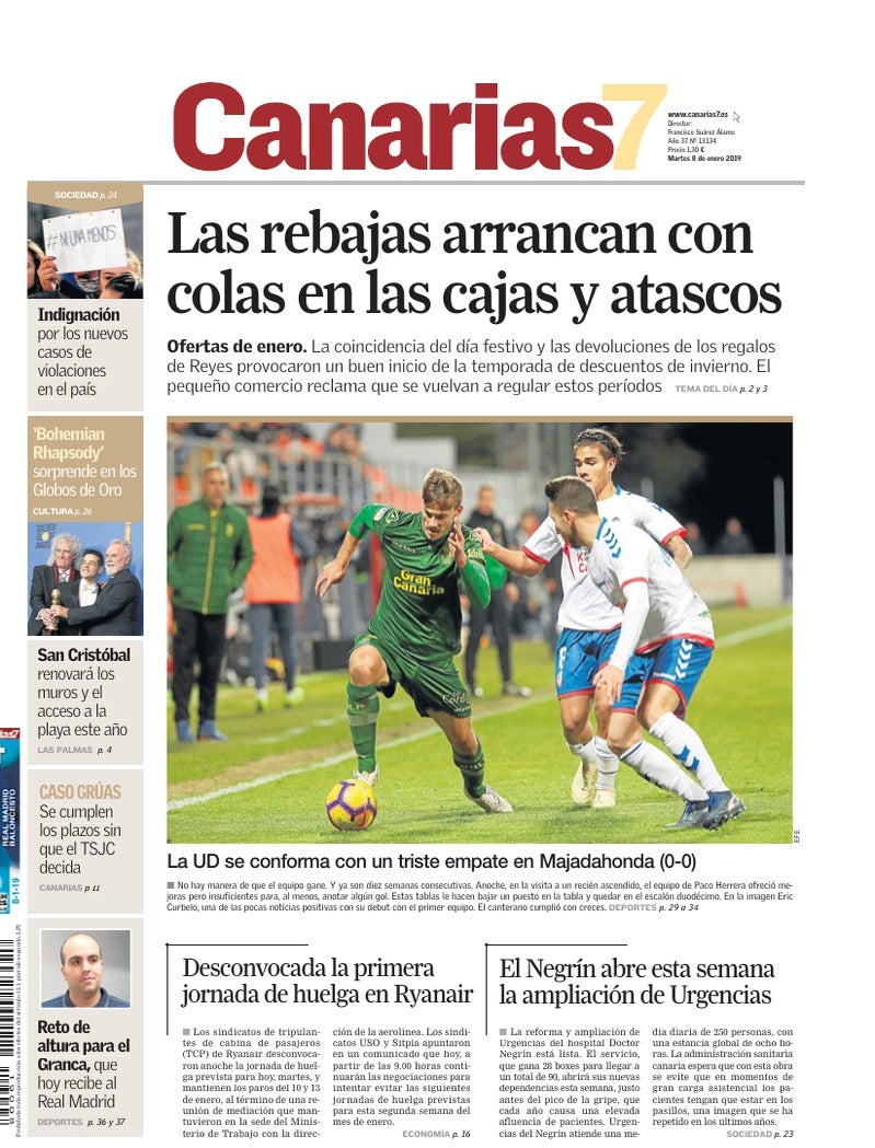 Portada Canarias7 08-01-2019
