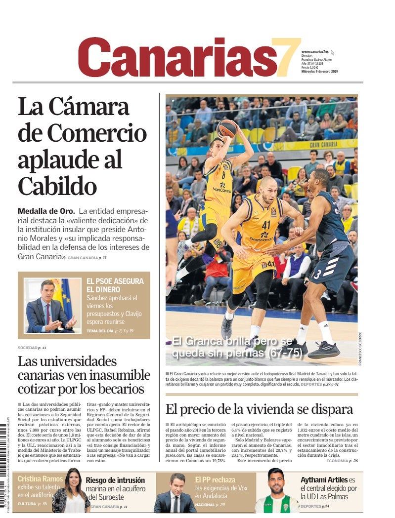 Portada Canarias7 09-01-2019