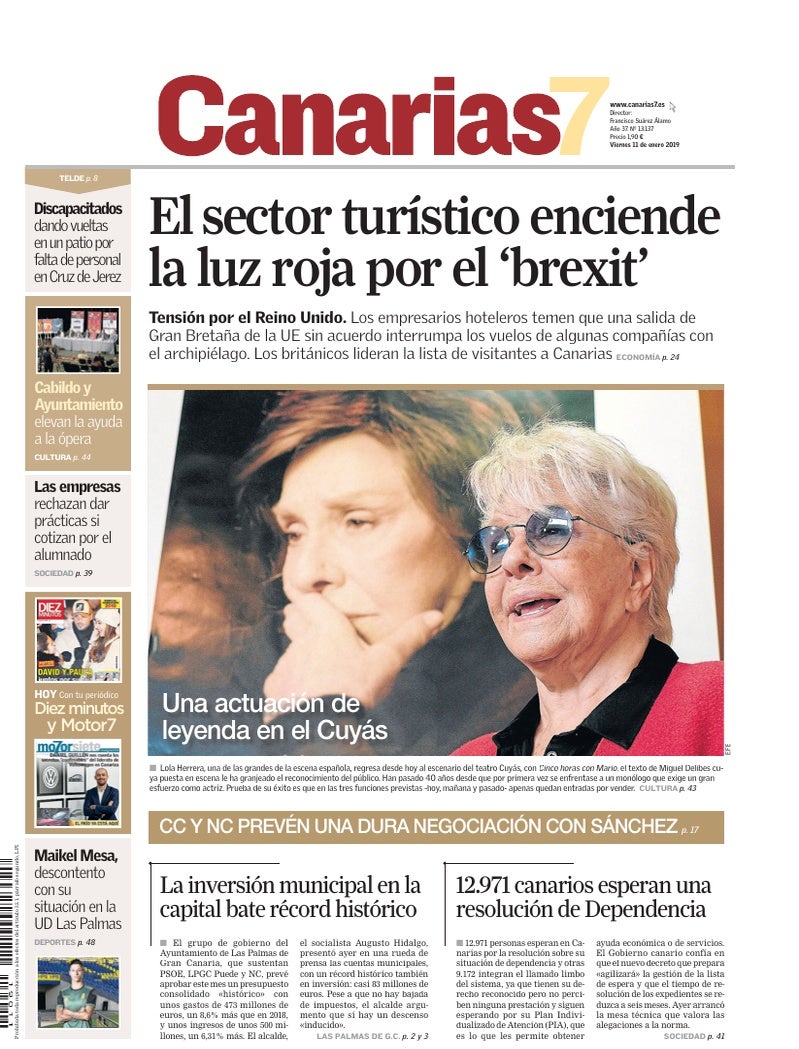 Portada Canarias7 11-01-2019