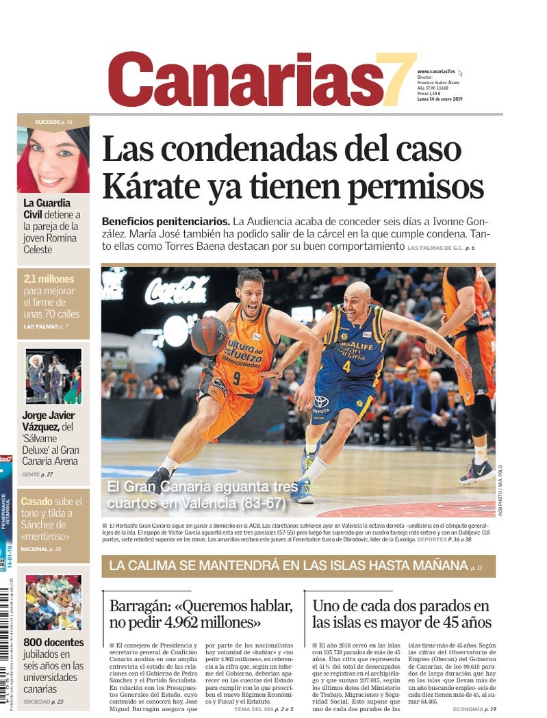 Portada Canarias7 14-01-2019