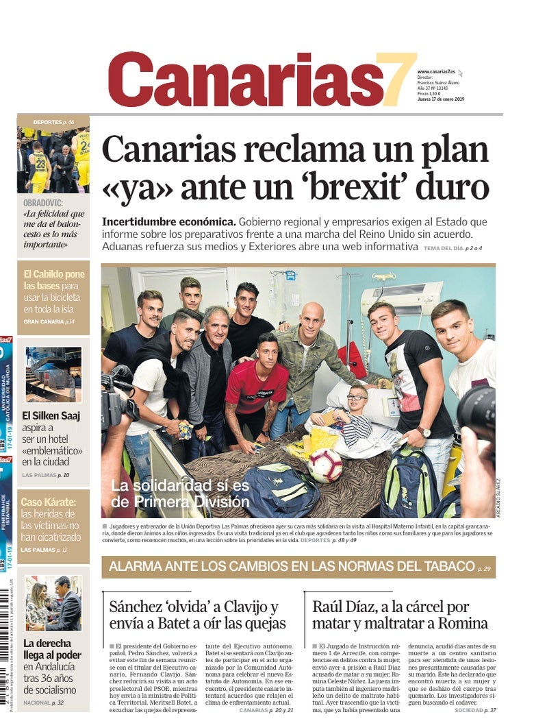 Portada Canarias7 17-01-2019