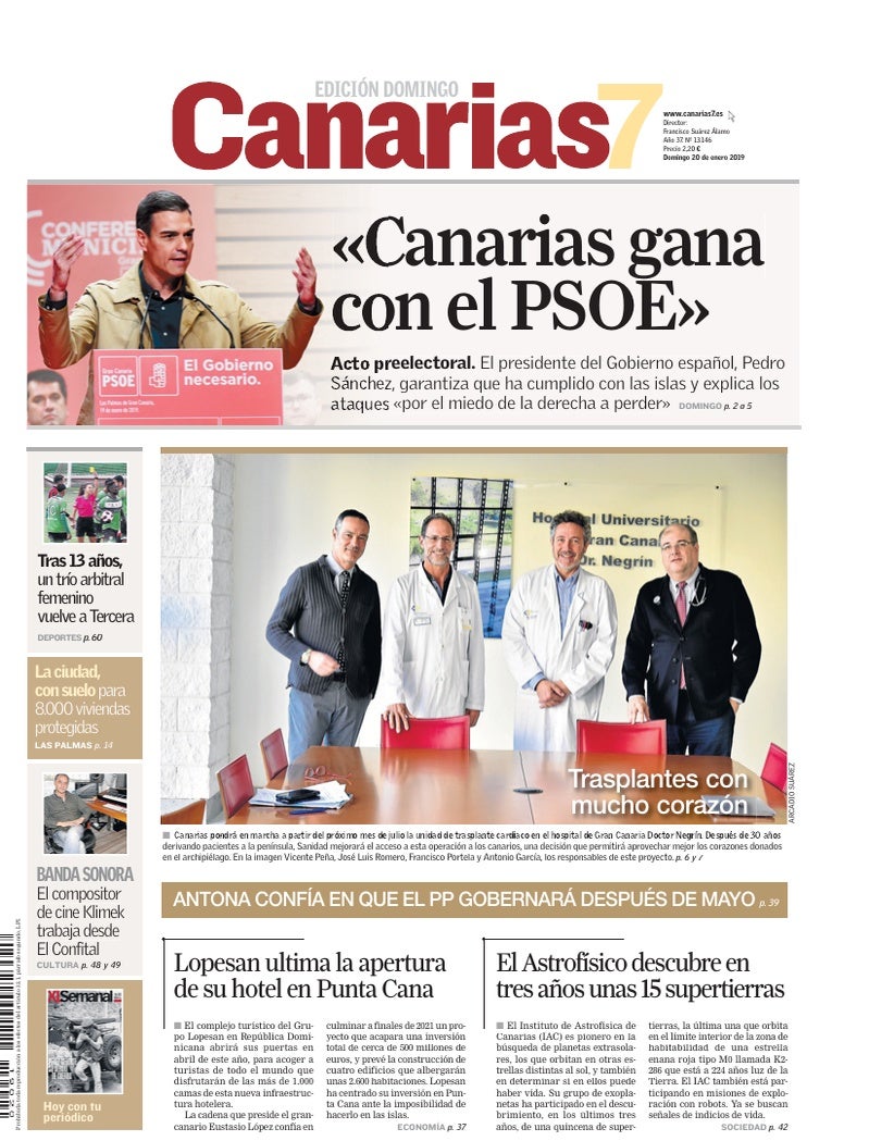 Portada Canarias7 20-01-2019