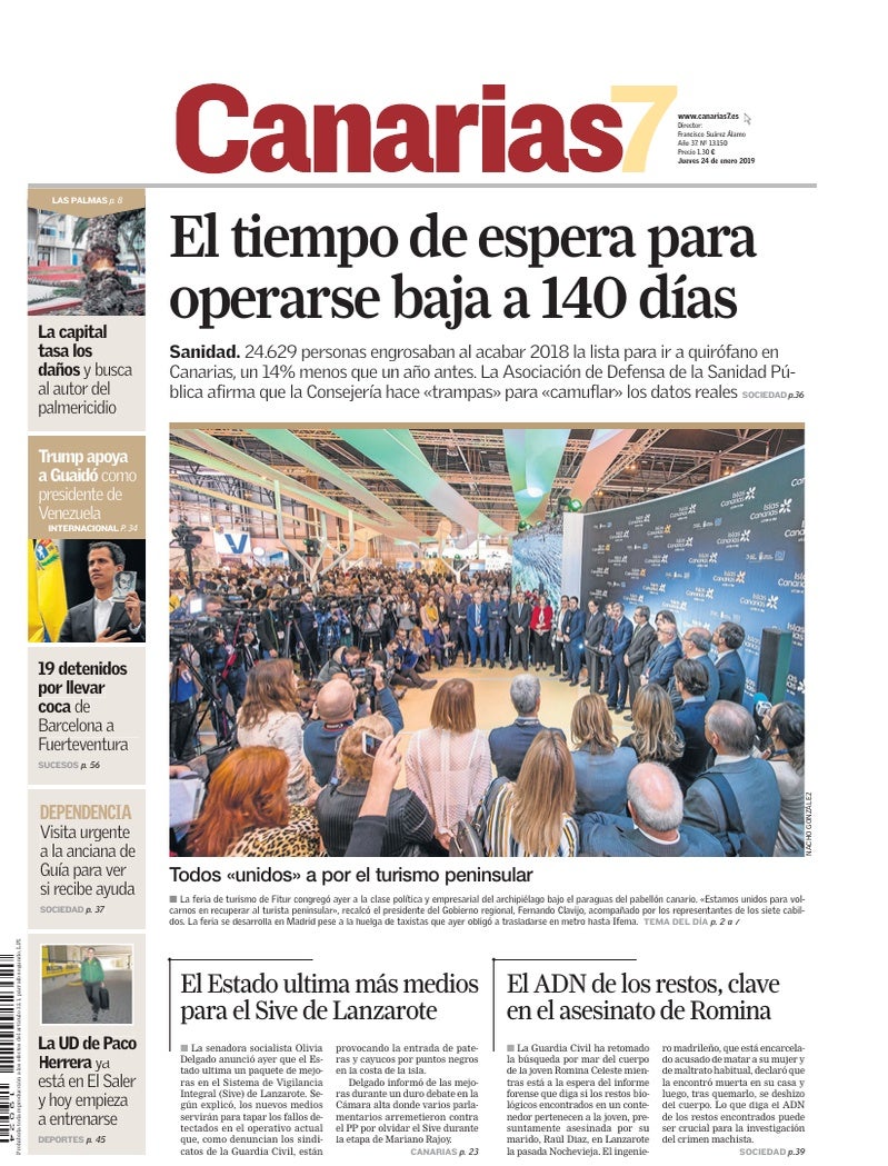 Portada Canarias7 24-01-2019