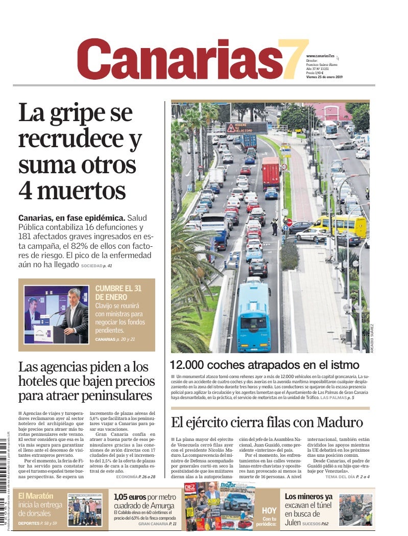 Portada Canarias7 25-01-2019