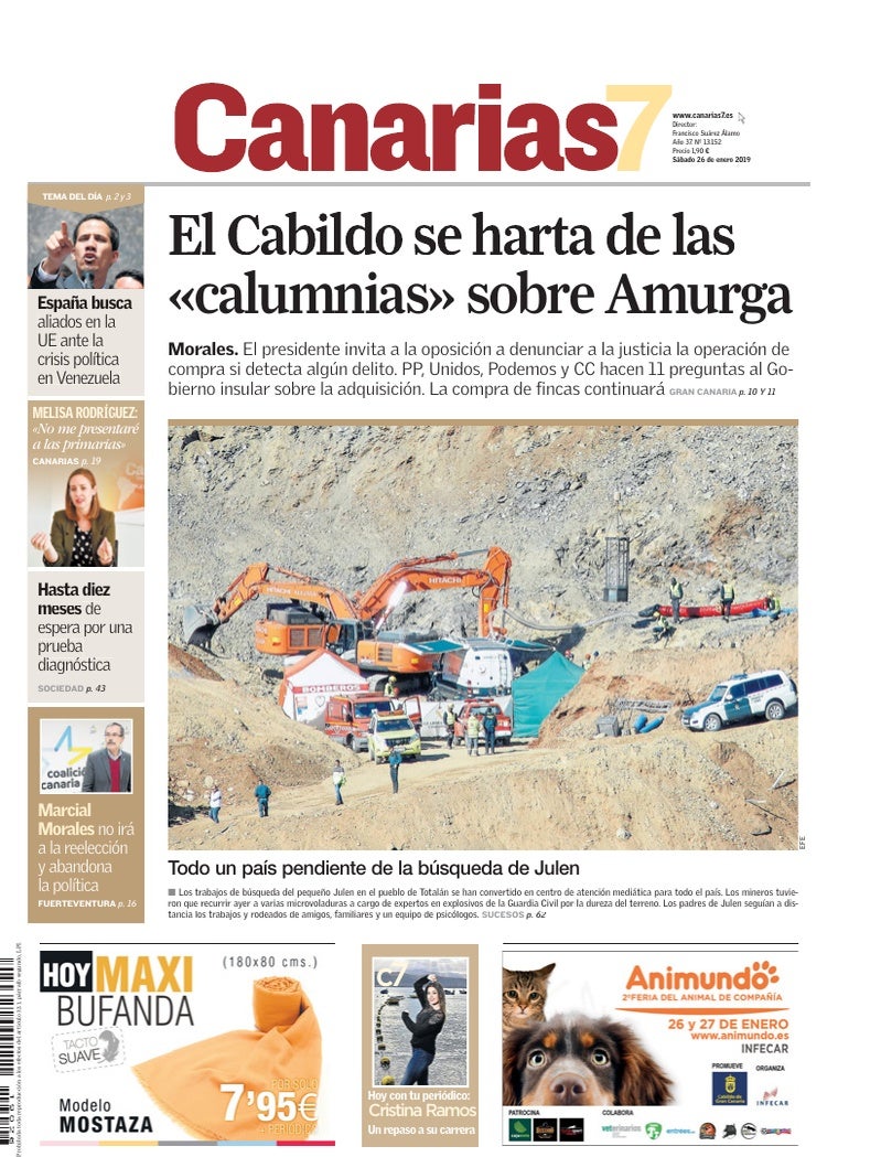 Portada Canarias7 26-01-2019