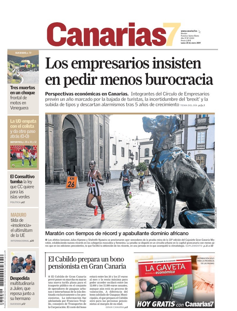 Portada Canarias7 28-01-2019