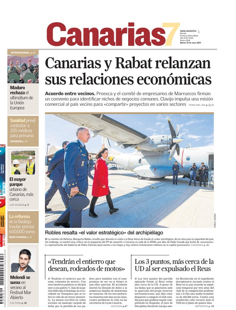 Portada Canarias7 29-01-2019