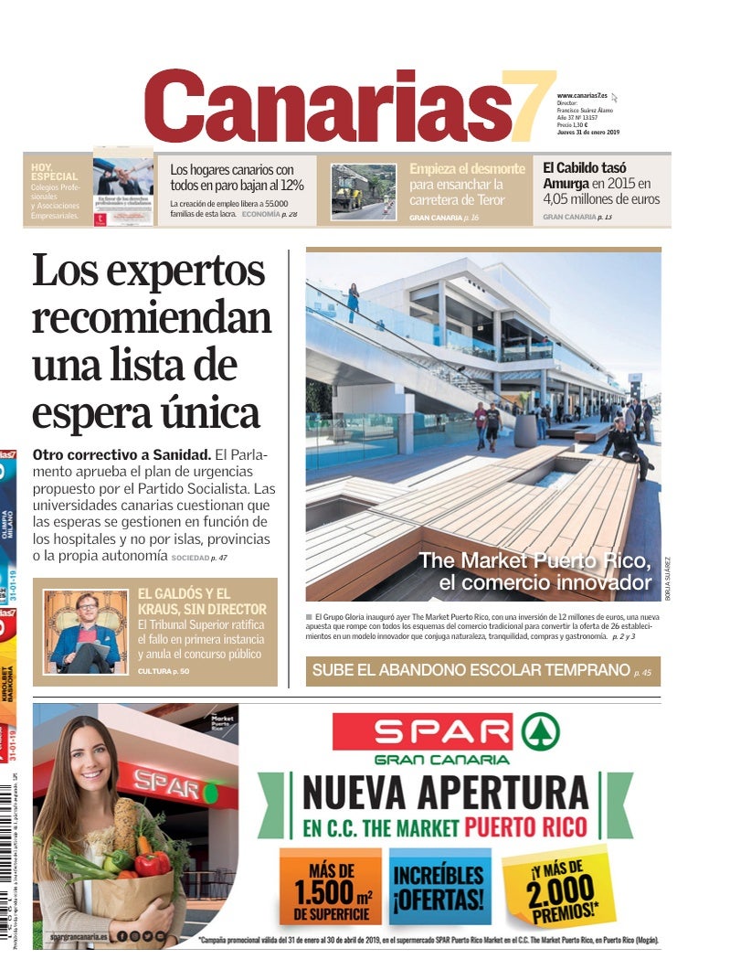 Portada Canarias7 31-01-2019