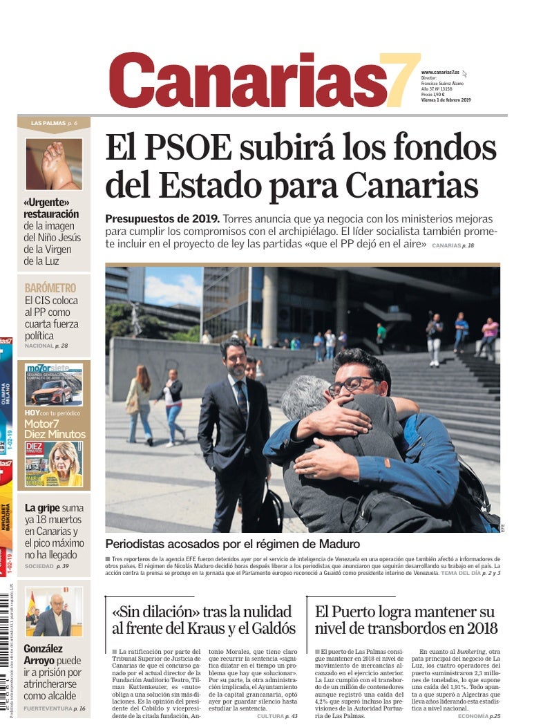 Portada Canarias7 01-02-2019