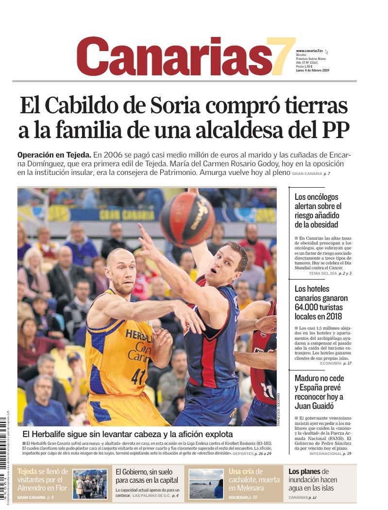 Portada Canarias7 04-02-2019