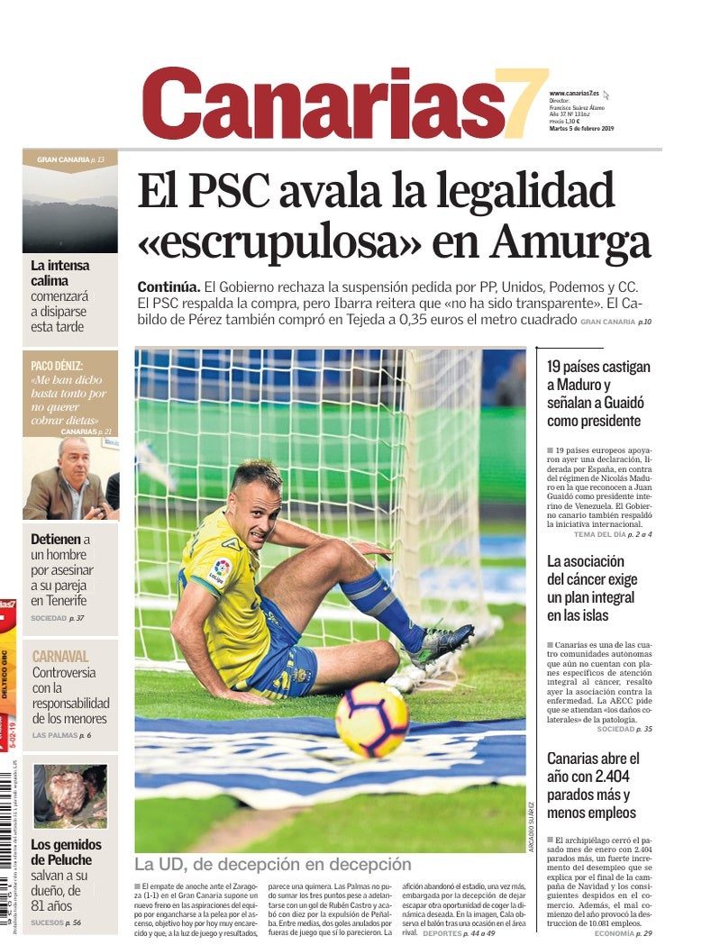 Portada Canarias7 05-02-2019