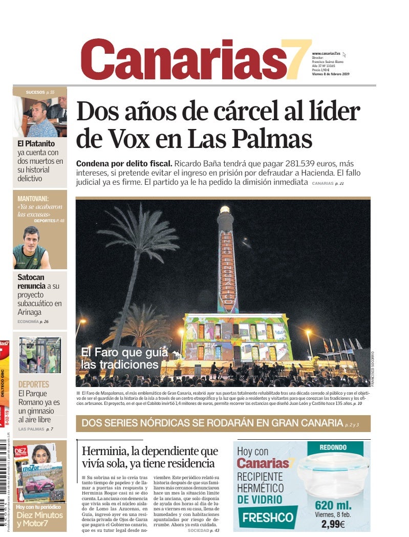 Portada Canarias7 08-02-2019