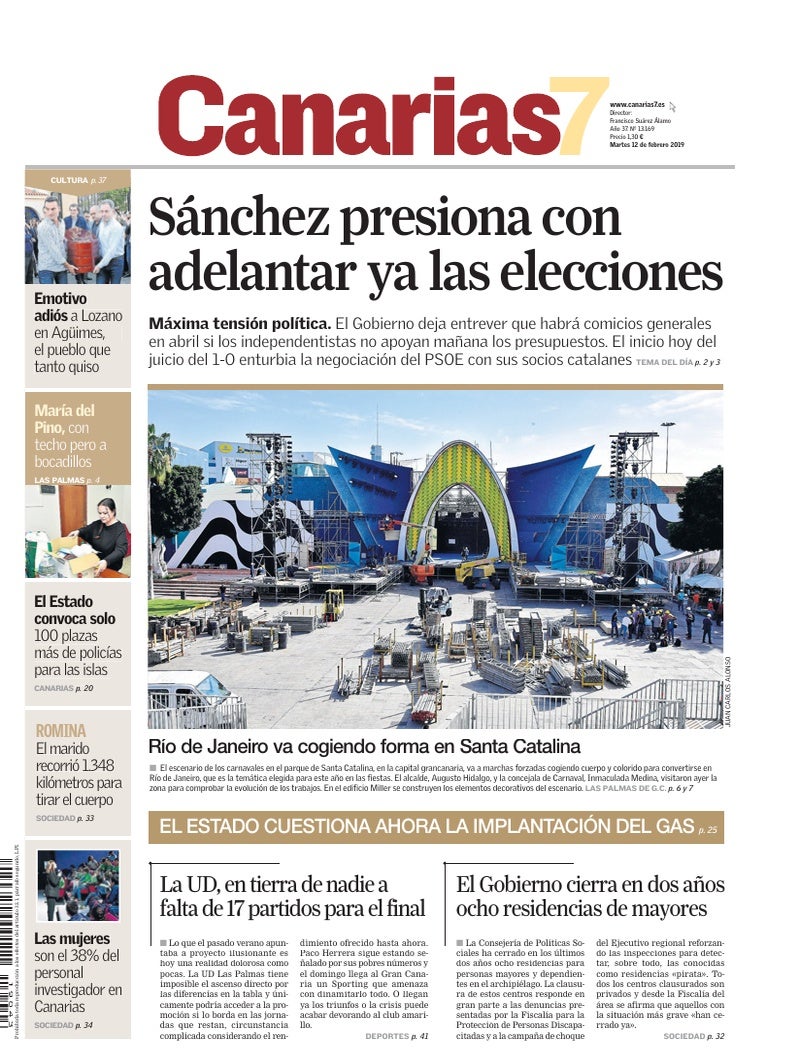 Portada Canarias7 12-02-2019