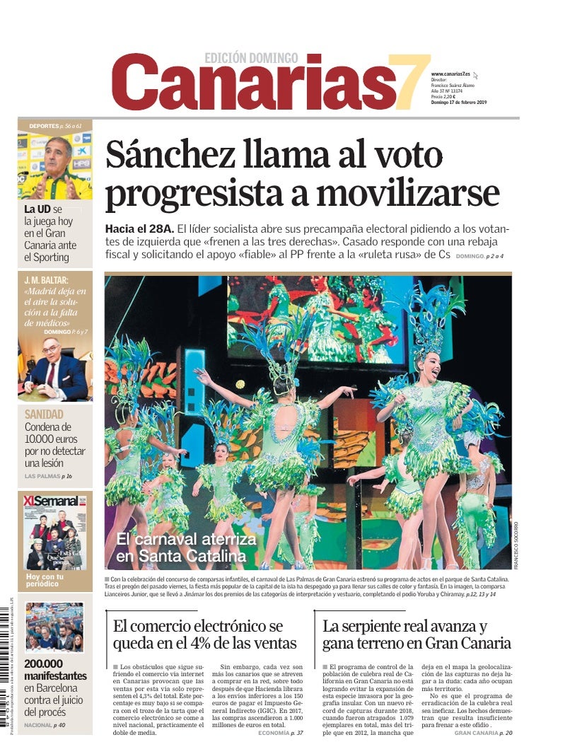 Portada Canarias7 17-02-2019