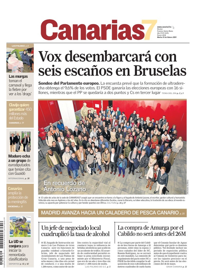 Portada Canarias7 19-02-2019