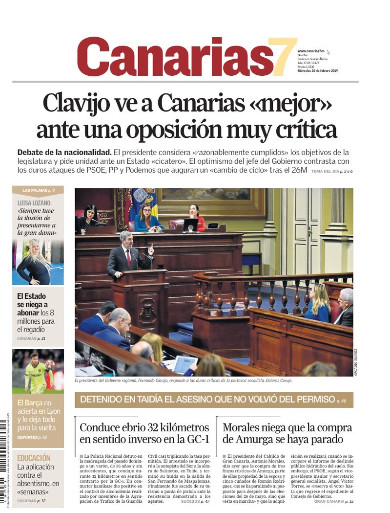 Portada Canarias7 20-02-2019