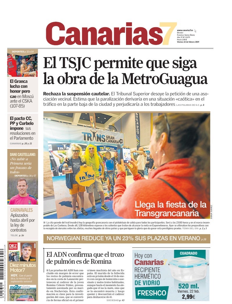 Portada Canarias7 22-02-2019