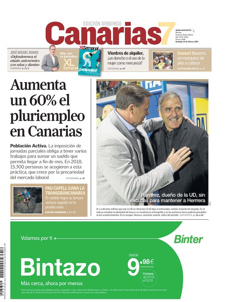 Portada Canarias7 24-02-2019