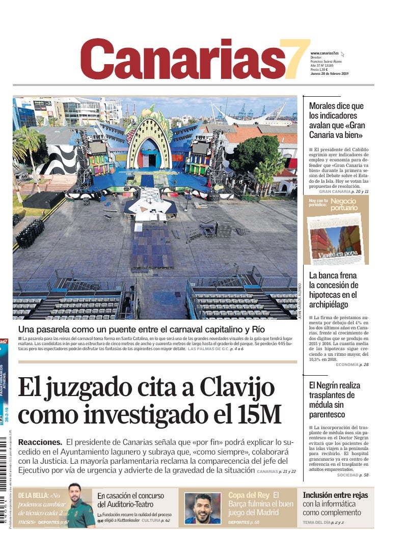 Portada Canarias7 28-02-2019