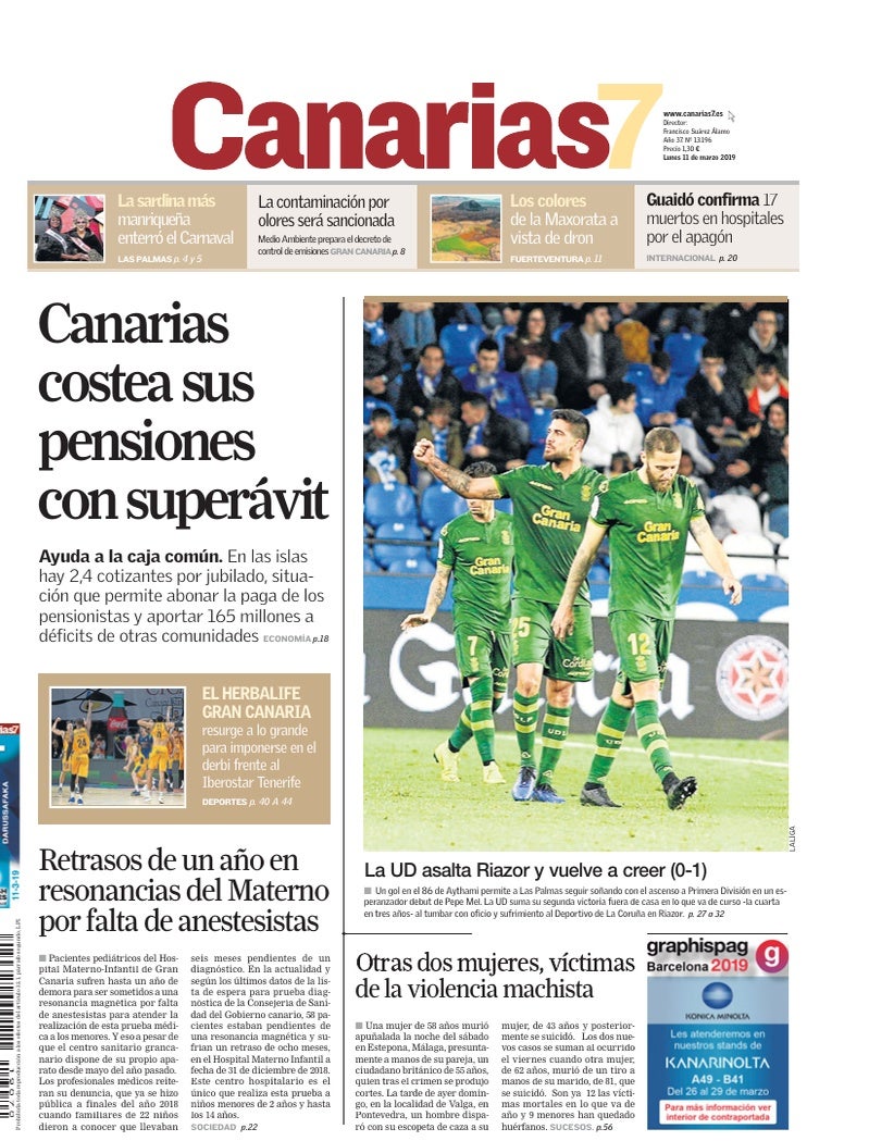 Portada Canarias7 11-03-2019