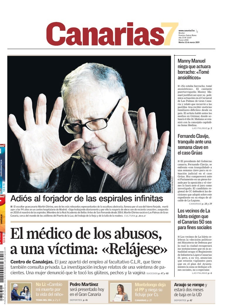 Portada Canarias7 12-03-2019
