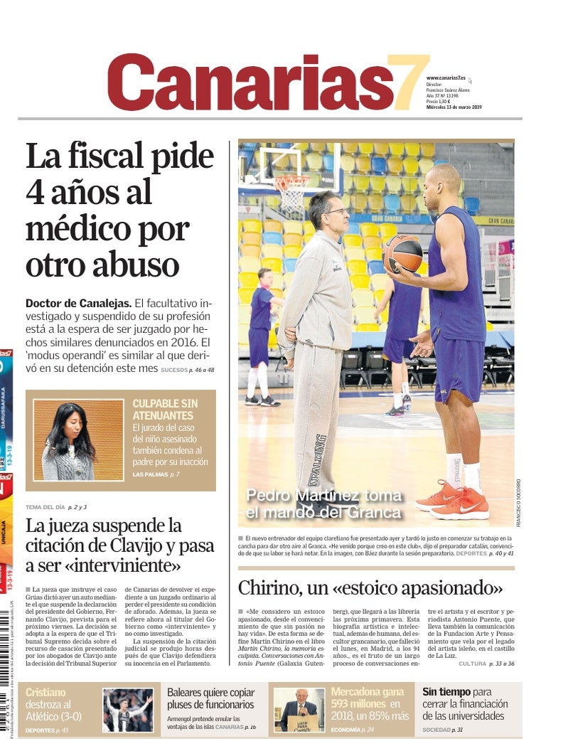 Portada Canarias7 13-03-2019