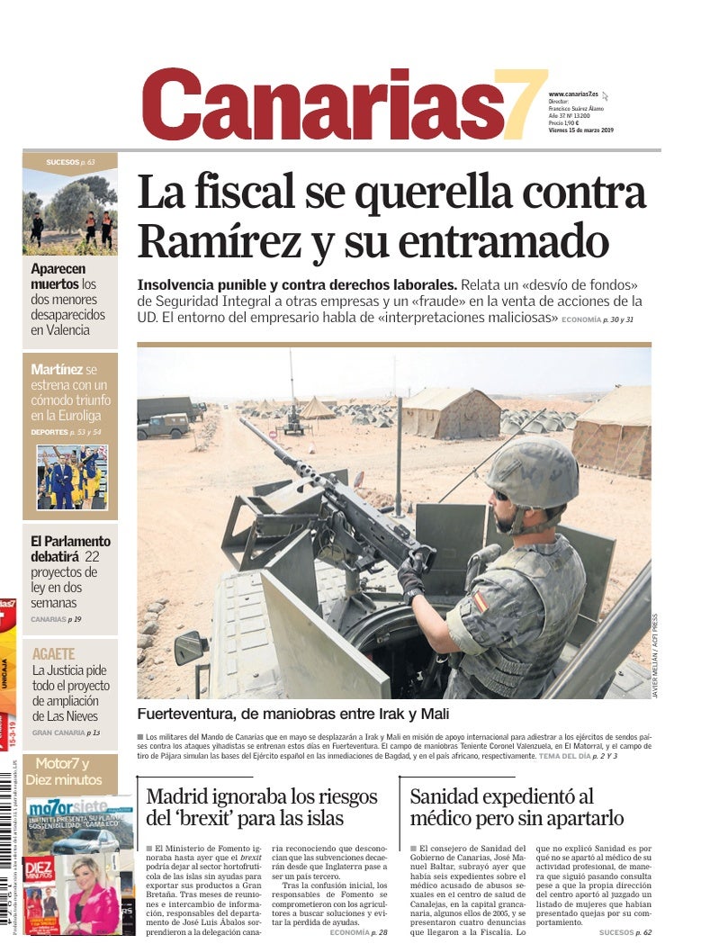 Portada Canarias7 15-03-2019