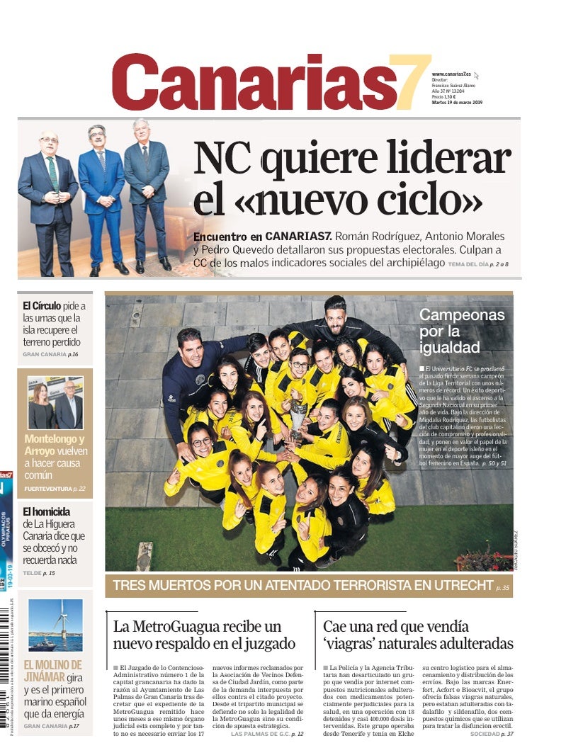Portada Canarias7 19-03-2019