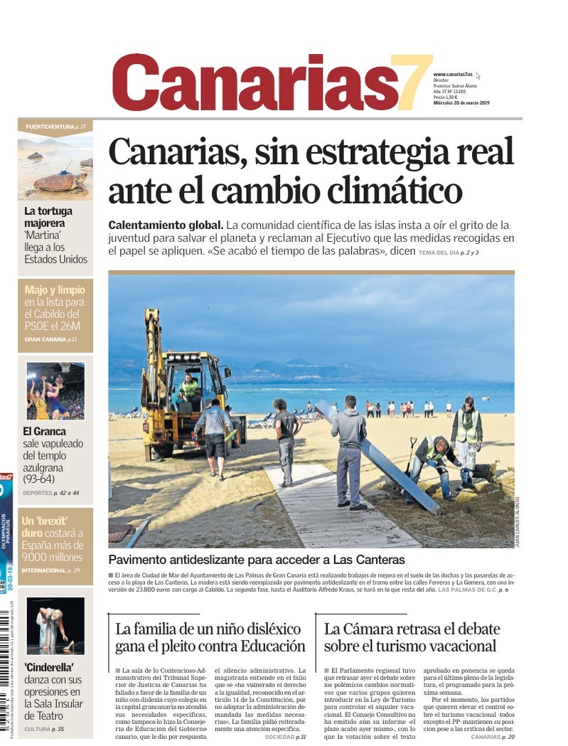 Portada Canarias7 20-03-2019