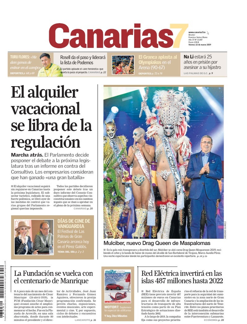 Portada Canarias7 22-03-2019