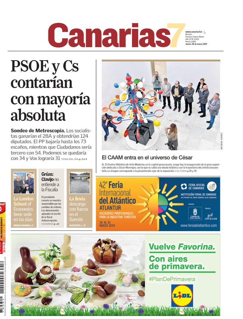 Portada Canarias7 28-03-2019