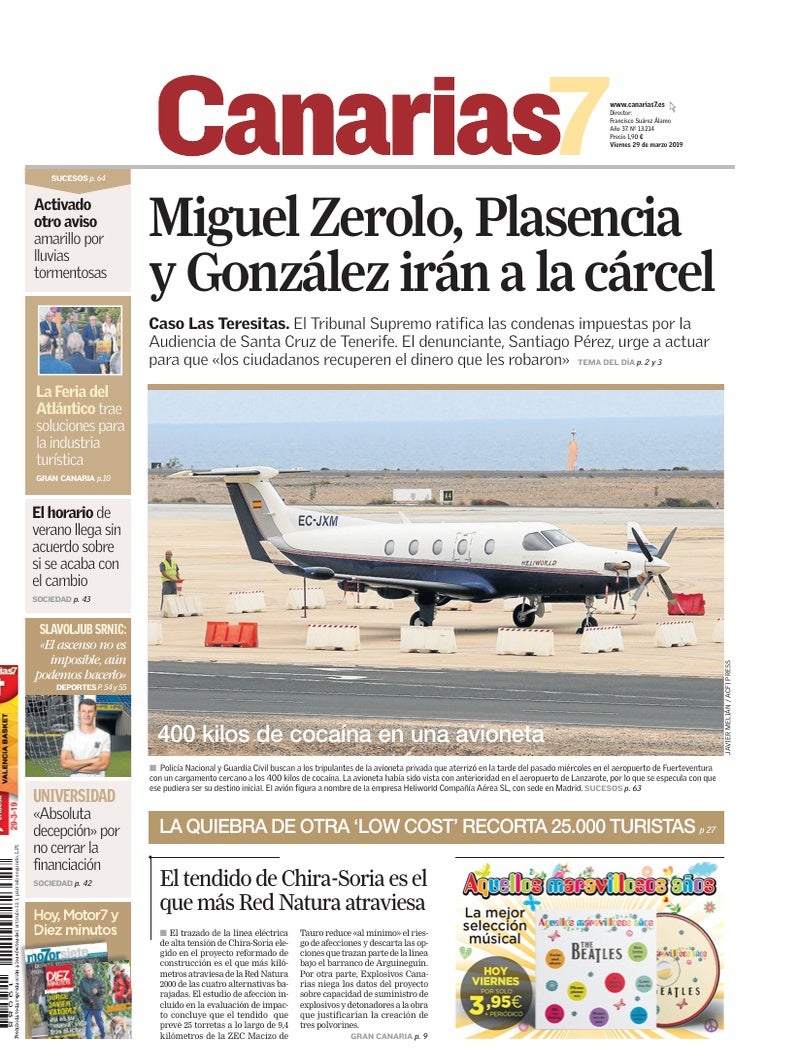 Portada Canarias7 29-03-2019