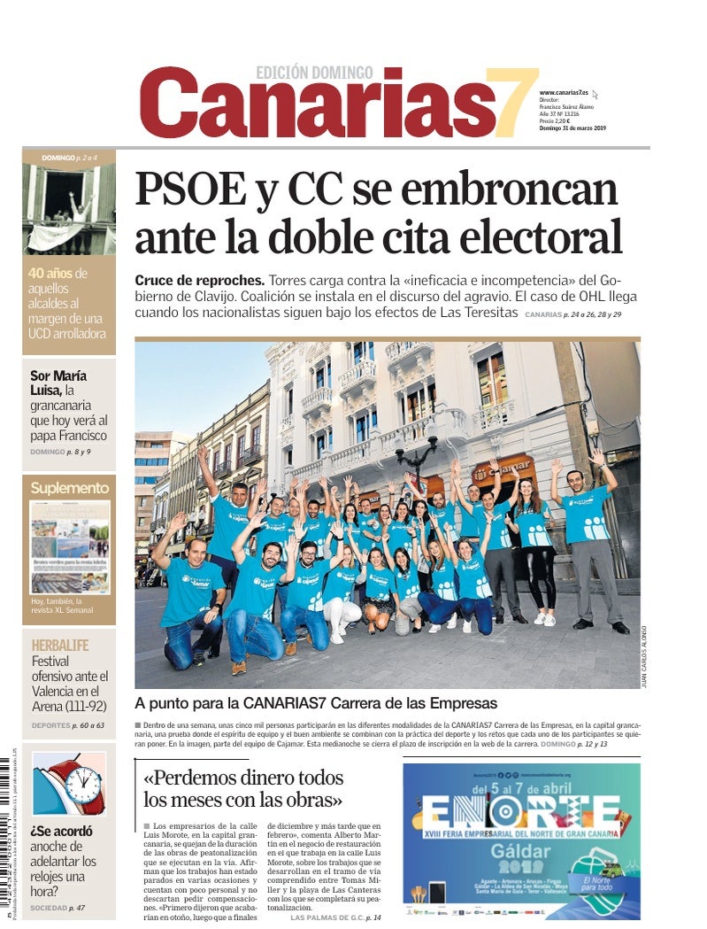 Portada Canarias7 31-03-2019