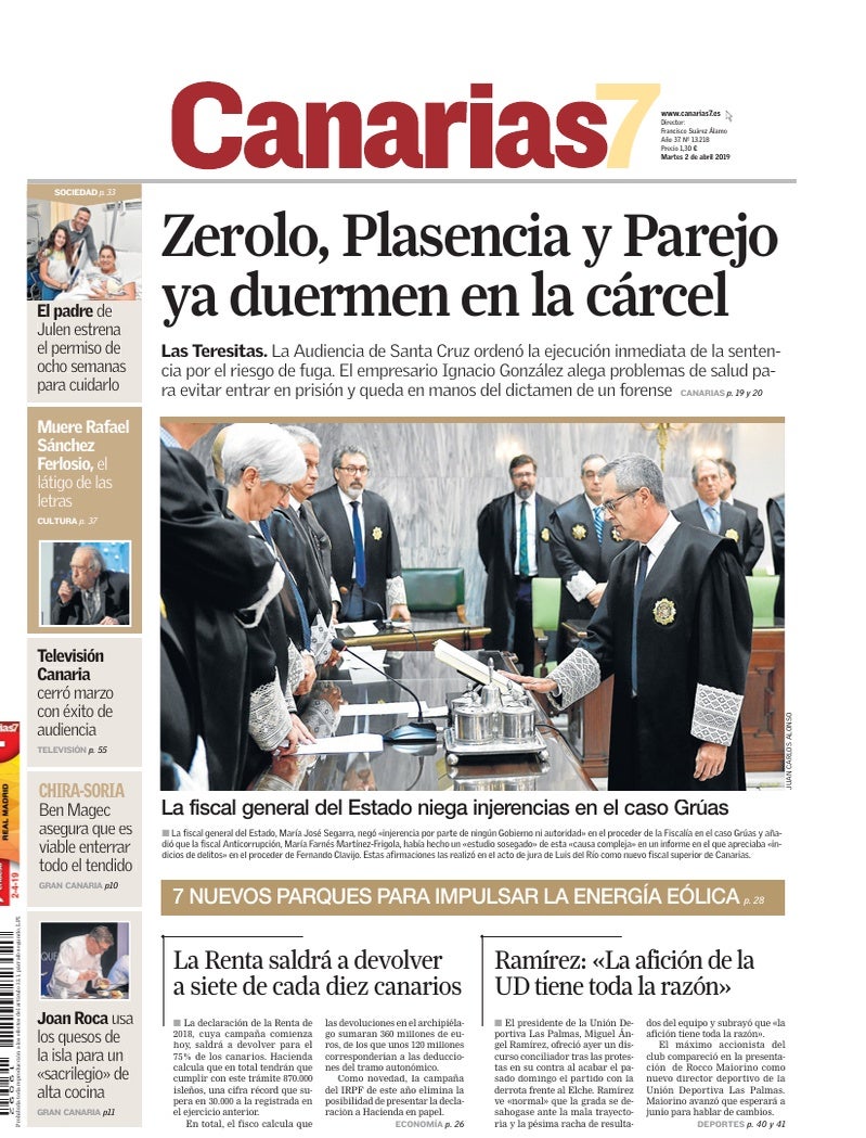 Portada Canarias7 02-04-2019