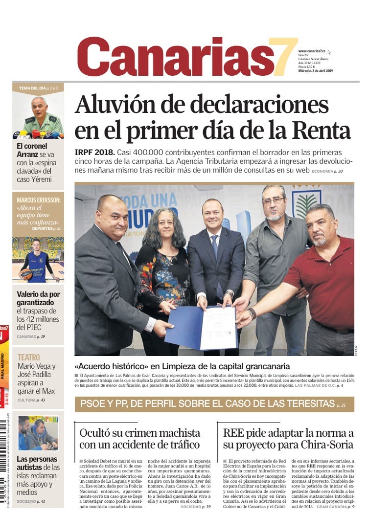 Portada Canarias7 03-04-2019