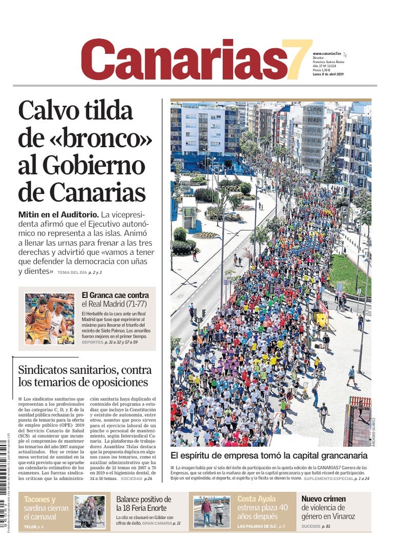 Portada Canarias7 08-04-2019