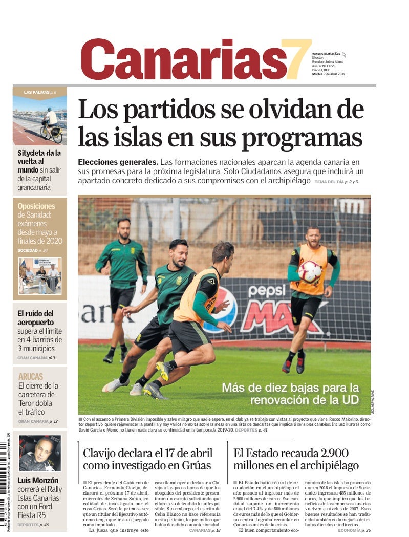 Portada Canarias7 09-04-2019