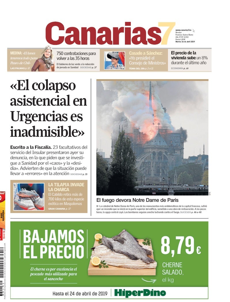 Portada Canarias7 16-04-2019