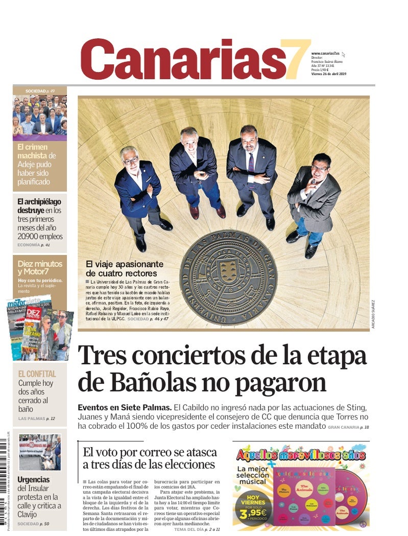 Portada Canarias7 26-04-2019