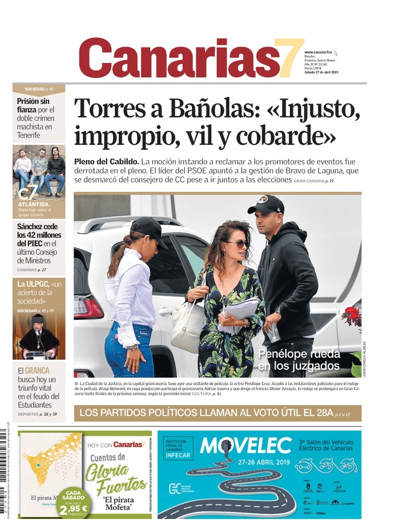 Portada Canarias7 27-04-2019